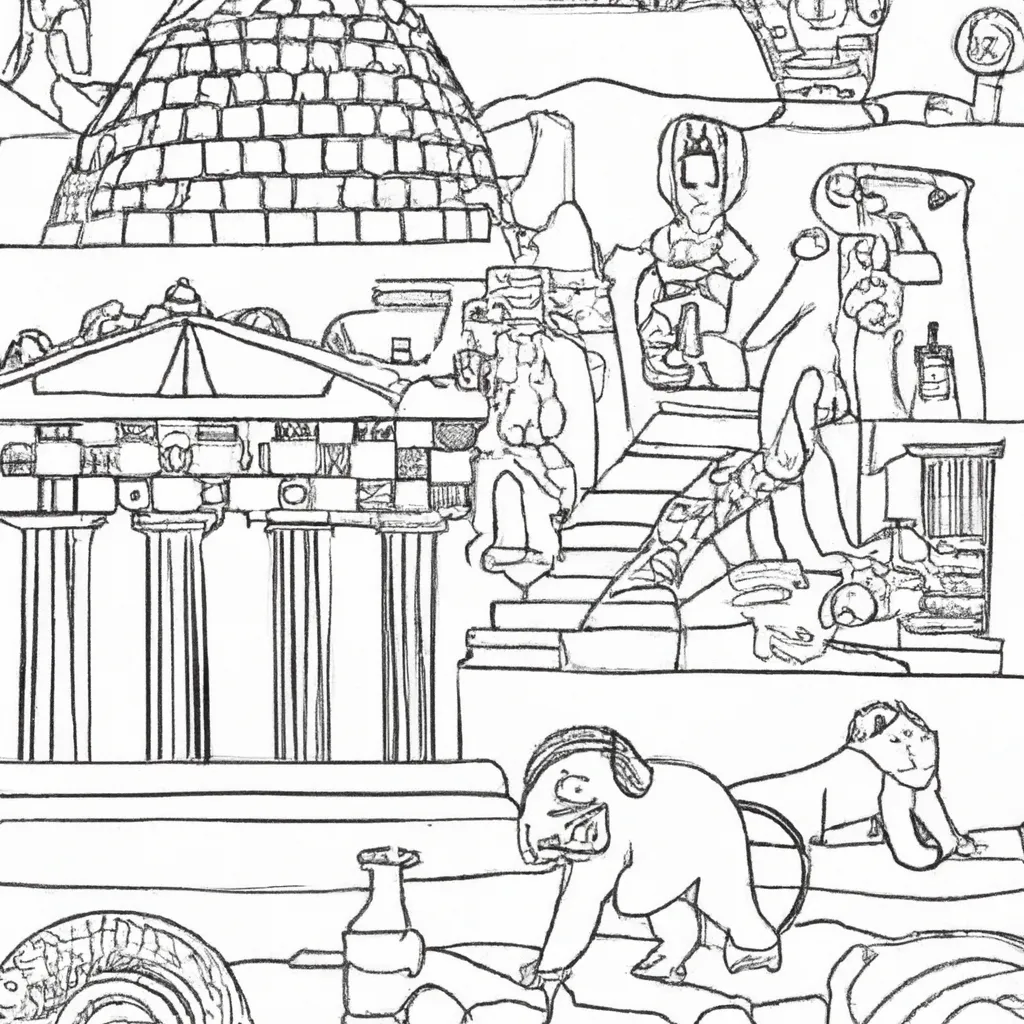 tesouros atenas desenhos imprimir pintar 2