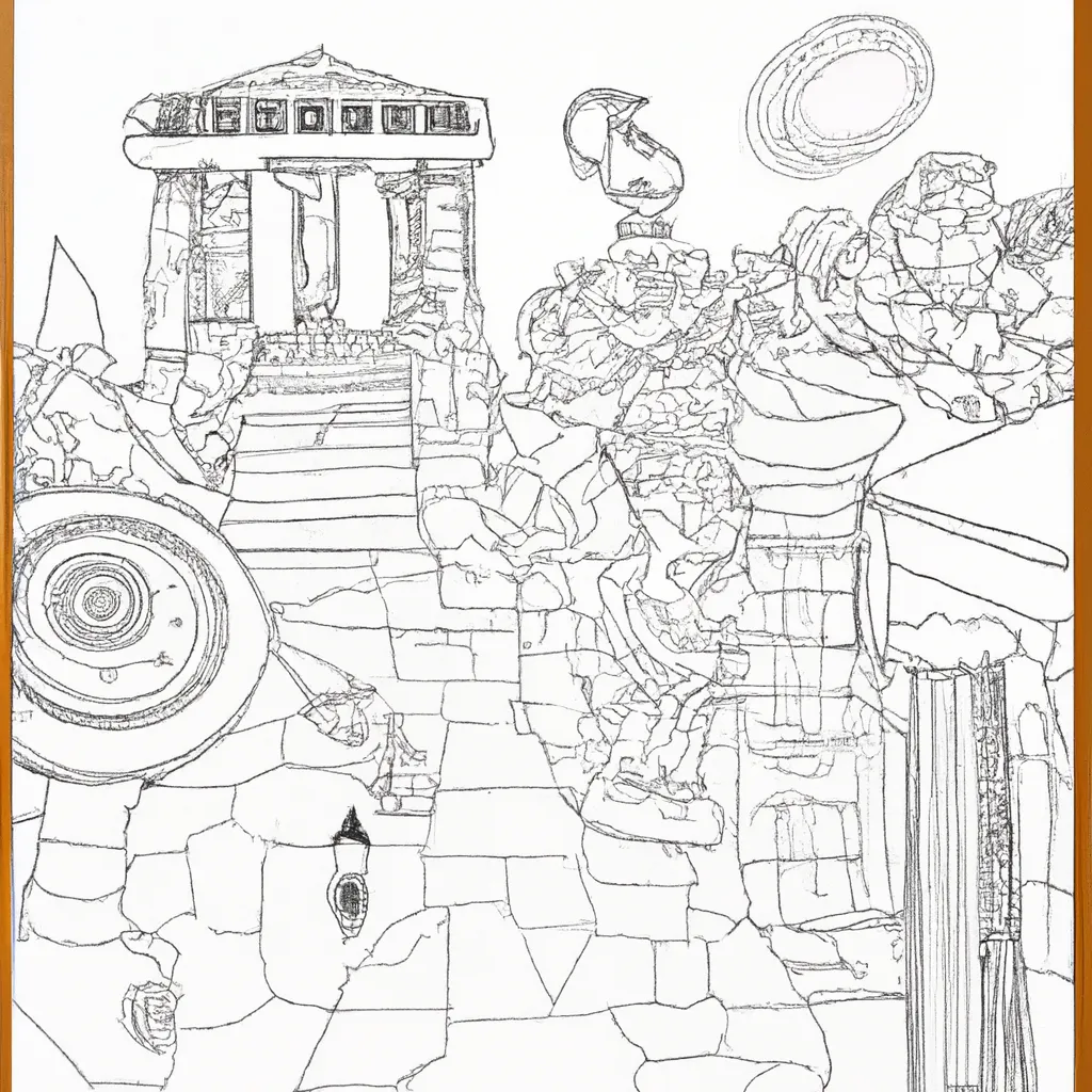 tesouros atenas desenhos imprimir pintar 8