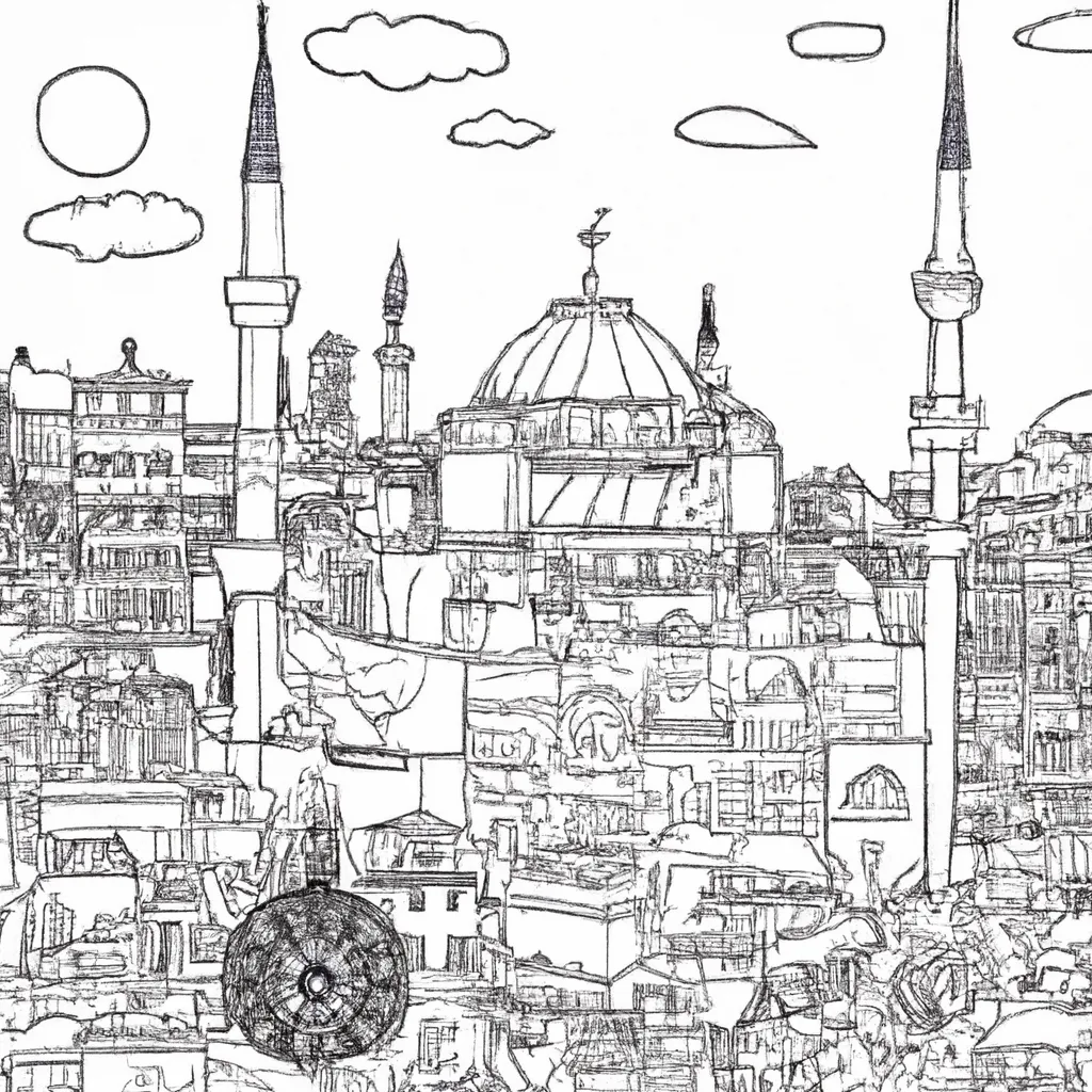 maravilhas istambul desenhos imprimir pintar 12