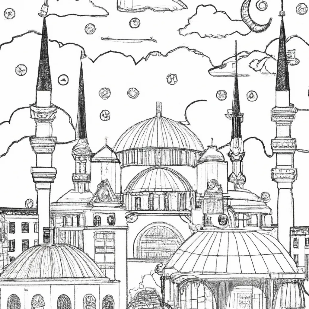 maravilhas istambul desenhos imprimir pintar 14