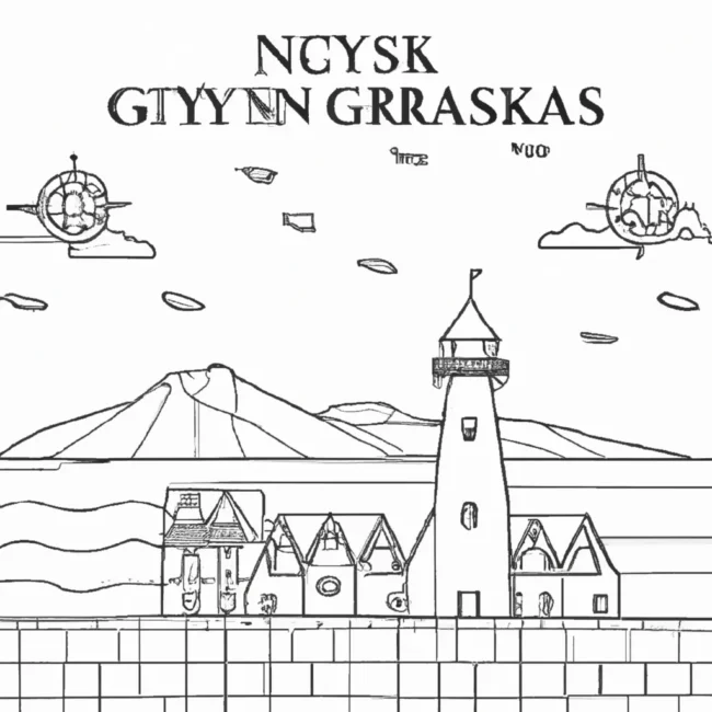 luzes norte desenhos reykjavik imprimir pintar