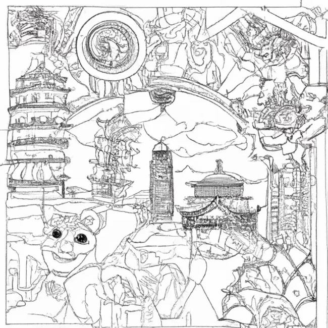 encanto oriente desenhos hong kong imprimir pintar
