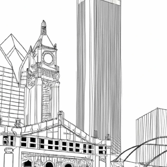 beleza arquitetonica chicago desenhos imprimir pintar