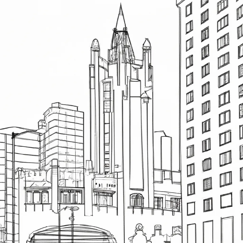 beleza arquitetonica chicago desenhos imprimir pintar 2