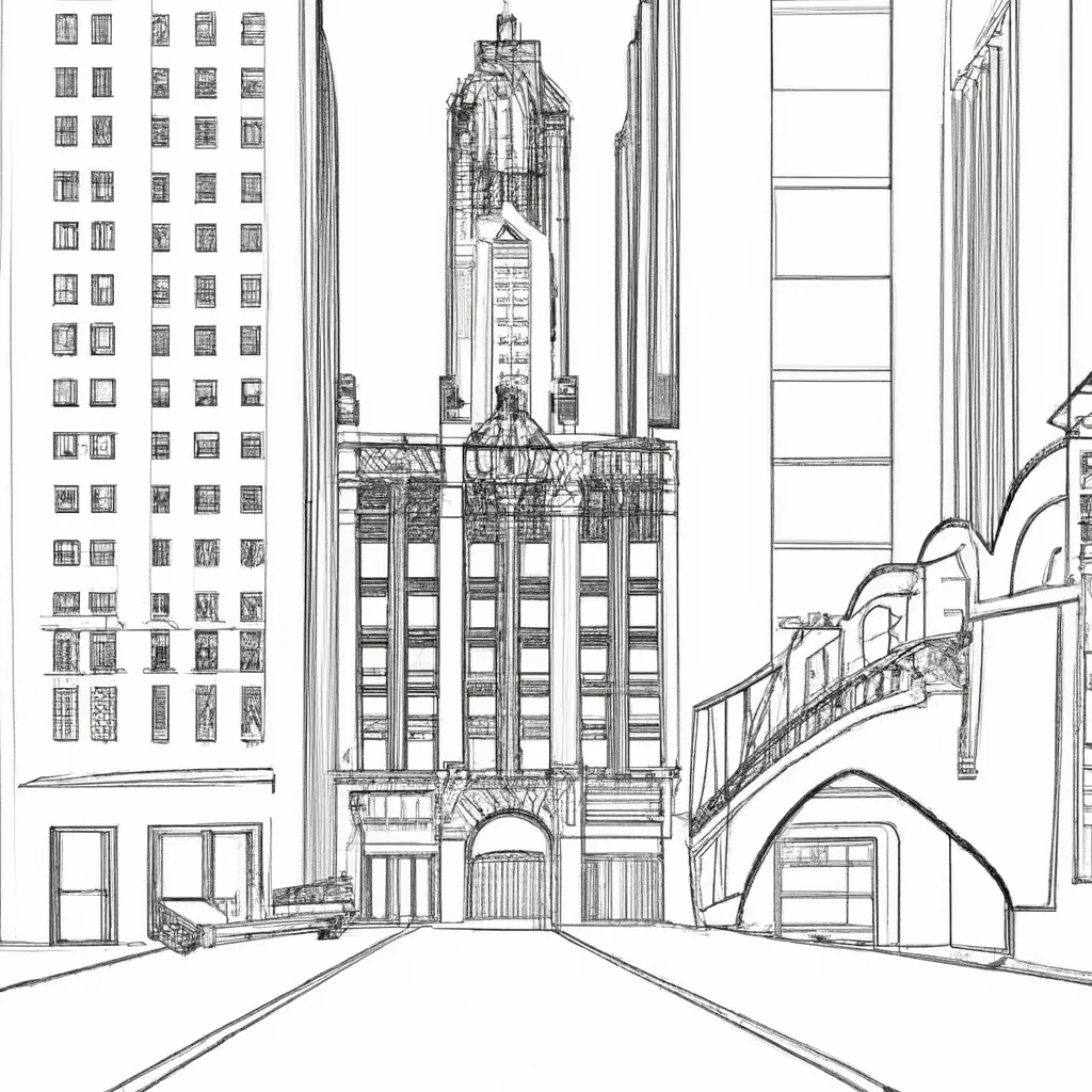 beleza arquitetonica chicago desenhos imprimir pintar 4