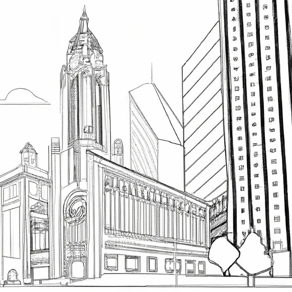 beleza arquitetonica chicago desenhos imprimir pintar 14