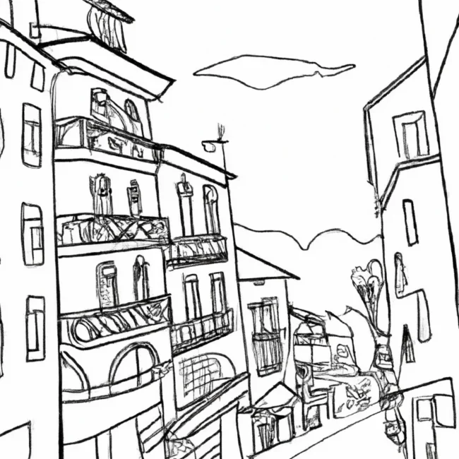 charme ruas europeias desenhos imprimir pintar