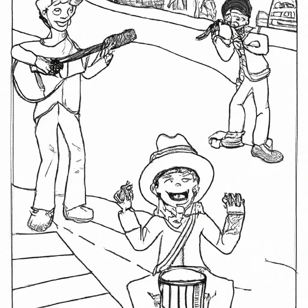 ritmo ruas desenhos musicos imprimir pintar 5