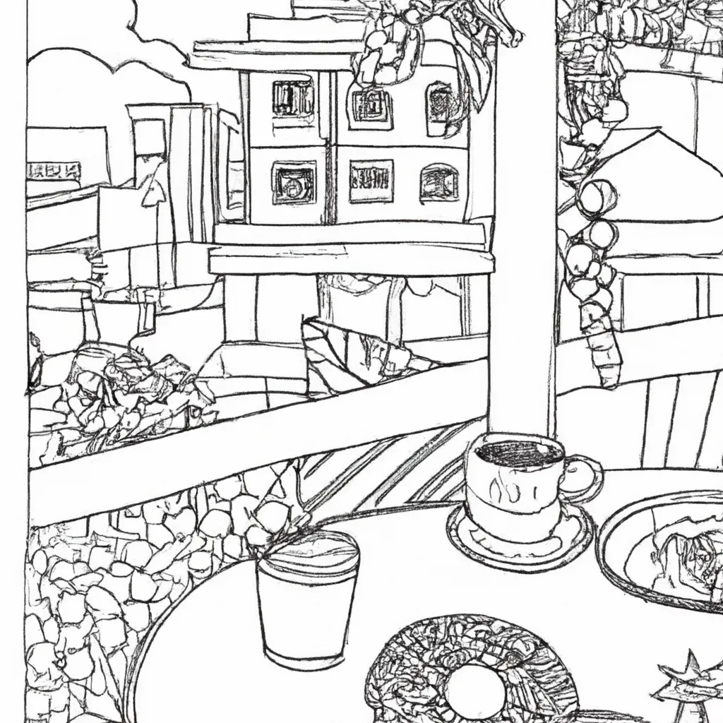 beleza cafeterias ar livre desenhos imprimir pintar 13