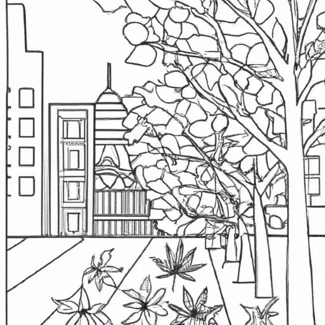 cores outono ruas cidade desenhos imprimir pintar 5