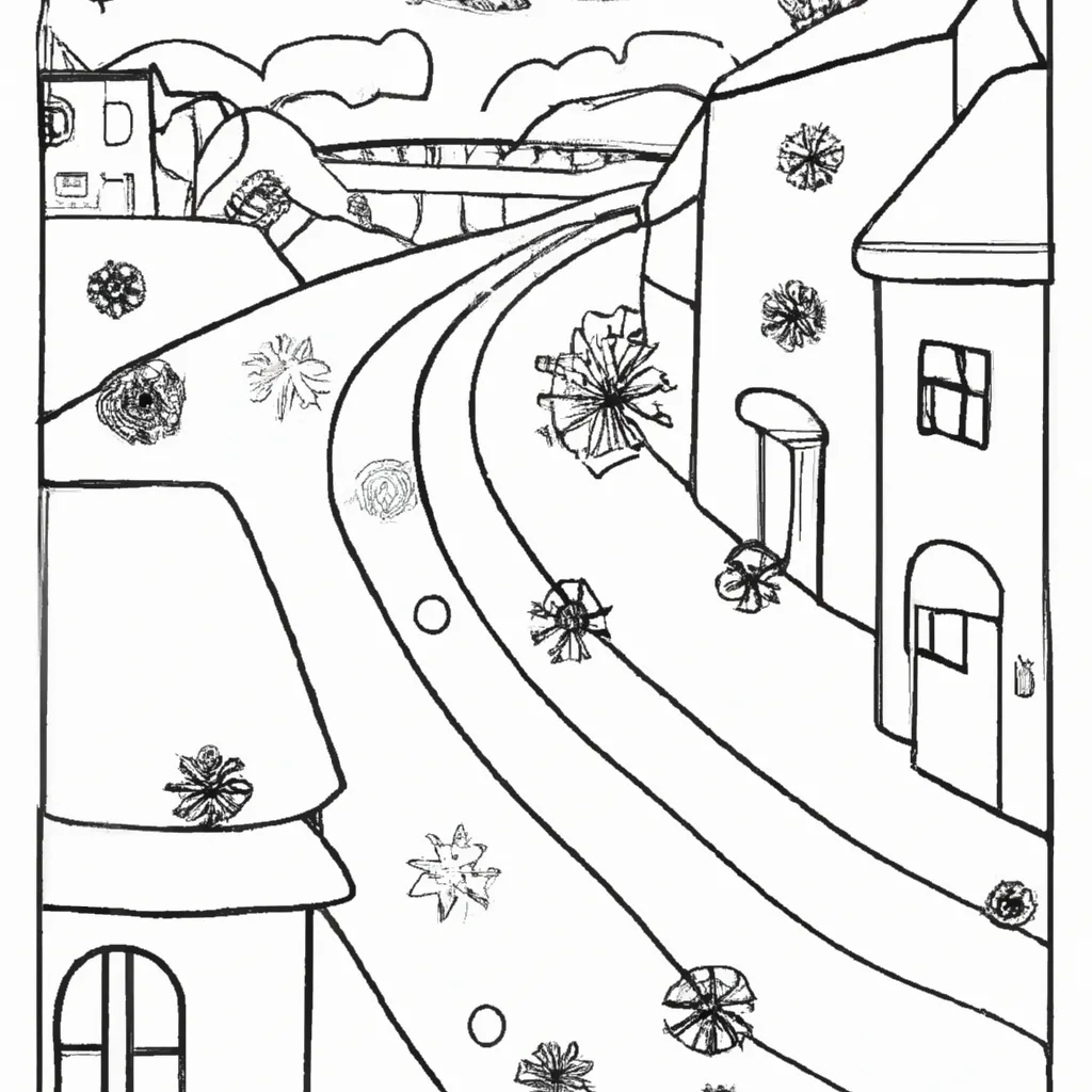 encanto ruas cobertas neve desenhos imprimir pintar 2