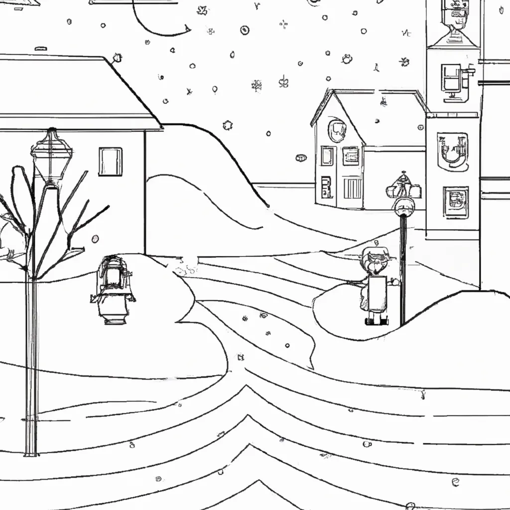 encanto ruas cobertas neve desenhos imprimir pintar 3