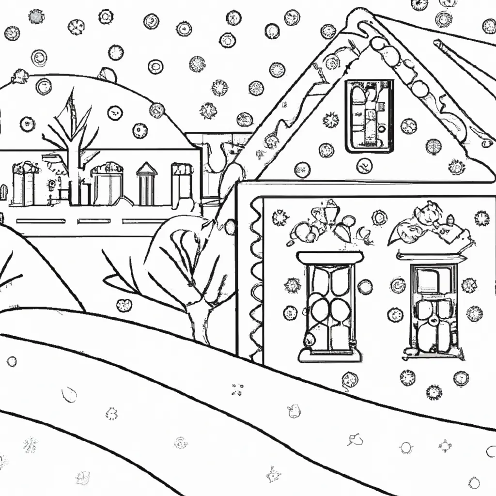 encanto ruas cobertas neve desenhos imprimir pintar 7