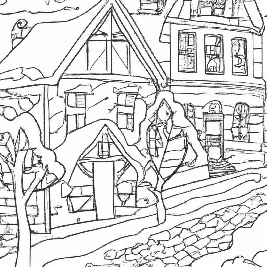 encanto ruas cobertas neve desenhos imprimir pintar 9