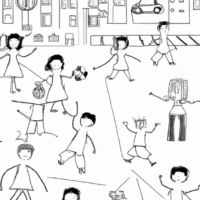movimento pessoas ruas desenhos imprimir pintar 1 7