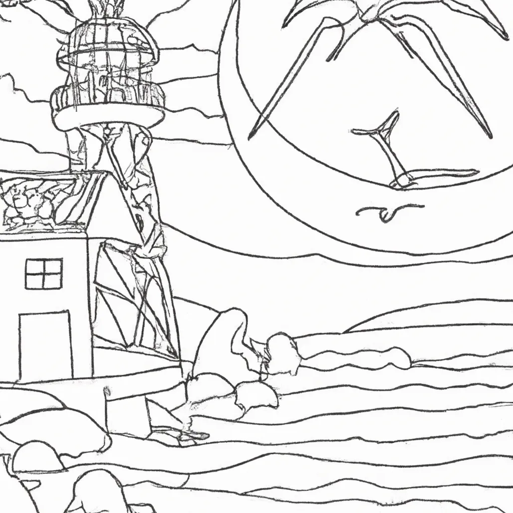 encanto farois beira mar desenhos imprimir pintar
