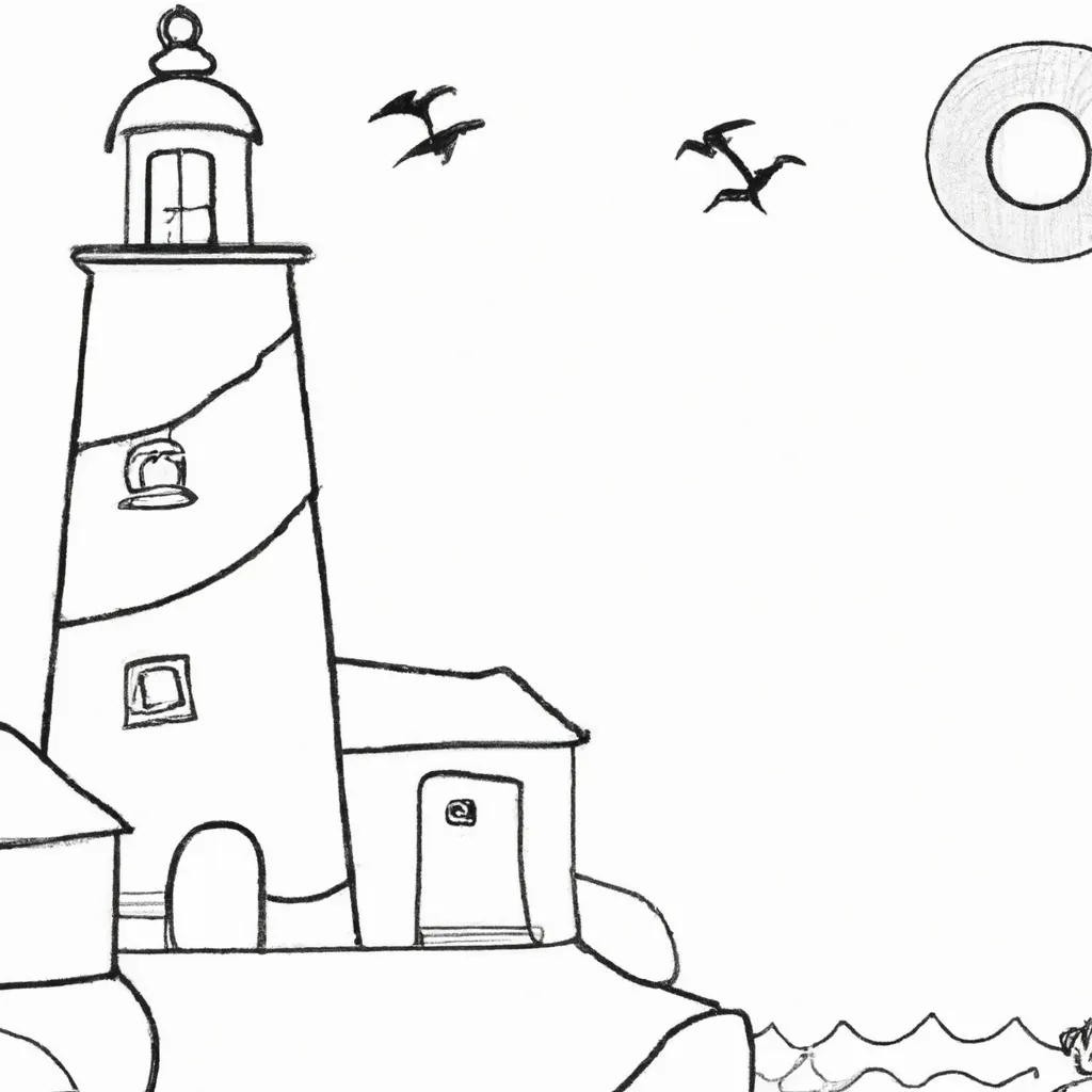 encanto farois beira mar desenhos imprimir pintar 4