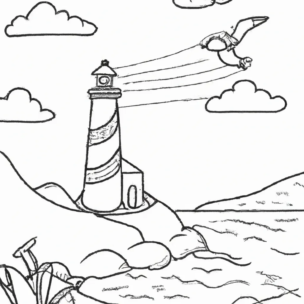 encanto farois beira mar desenhos imprimir pintar 5