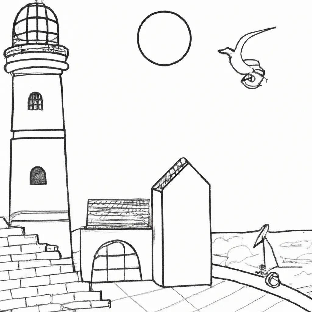 encanto farois beira mar desenhos imprimir pintar 6