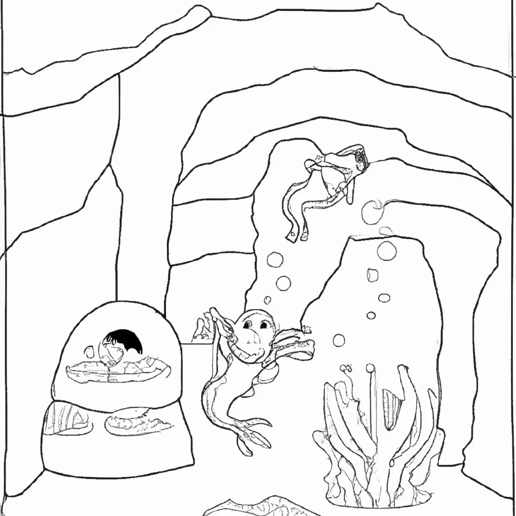misterio cavernas subaquaticas desenhos pintar 7 misterio cavernas subaquaticas desenhos pintar 7
