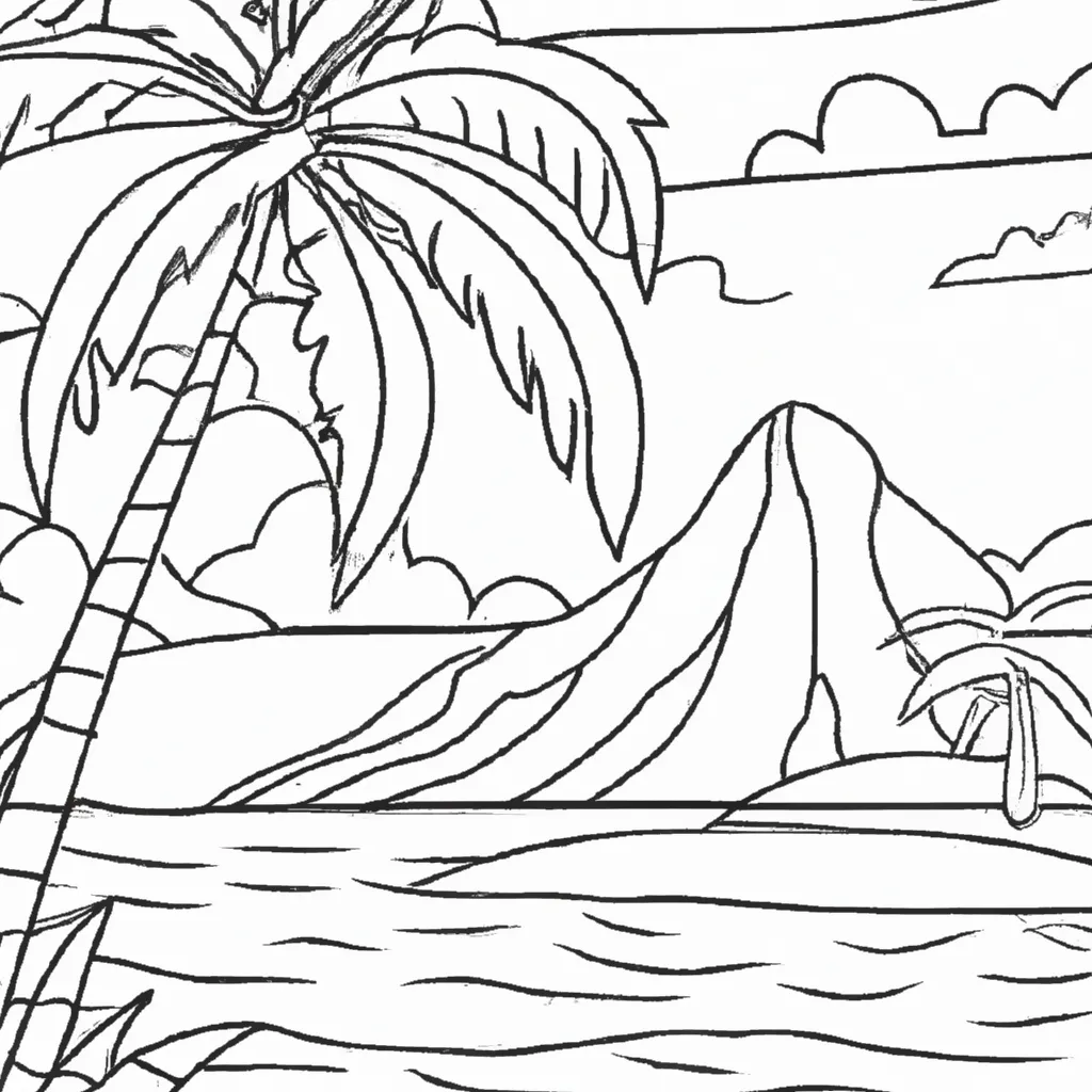 beleza ilhas paradisiacas desenhos imprimir pintar
