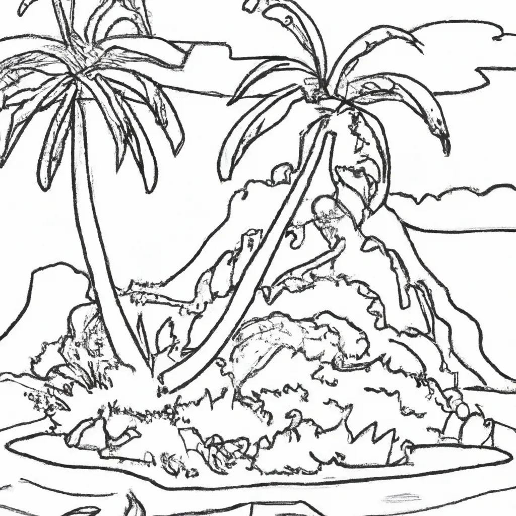 beleza ilhas paradisiacas desenhos imprimir pintar 1