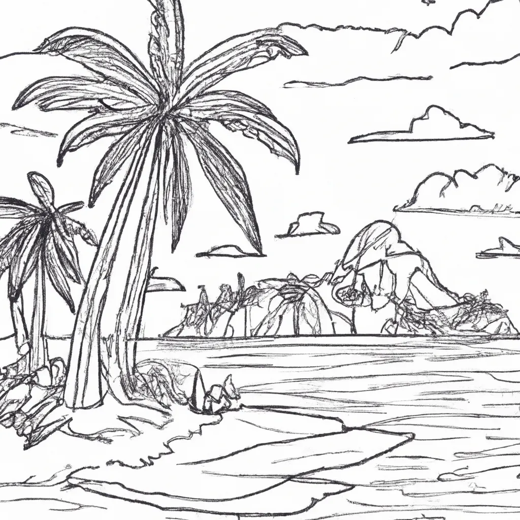 beleza ilhas paradisiacas desenhos imprimir pintar 2