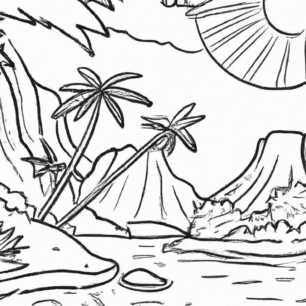 beleza ilhas paradisiacas desenhos imprimir pintar 3