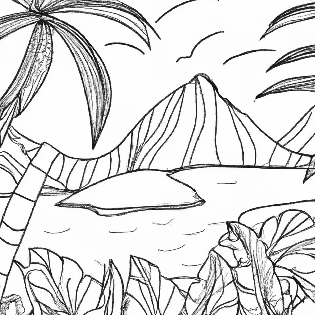 beleza ilhas paradisiacas desenhos imprimir pintar 4