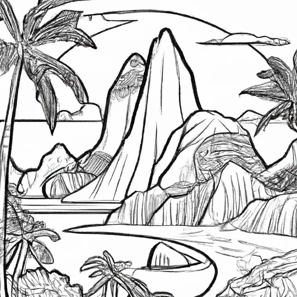 beleza ilhas paradisiacas desenhos imprimir pintar 6