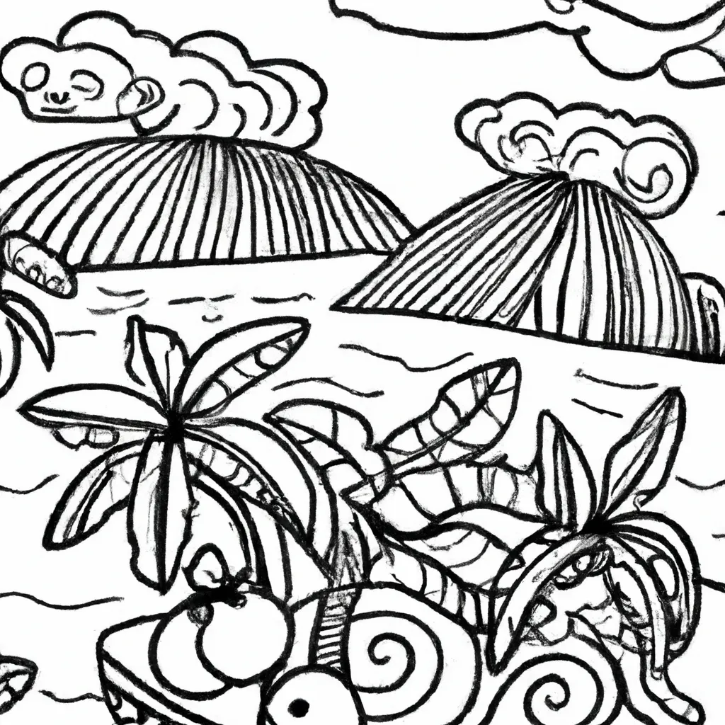 beleza ilhas paradisiacas desenhos imprimir pintar 8
