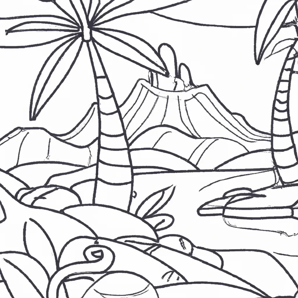 beleza ilhas paradisiacas desenhos imprimir pintar 9