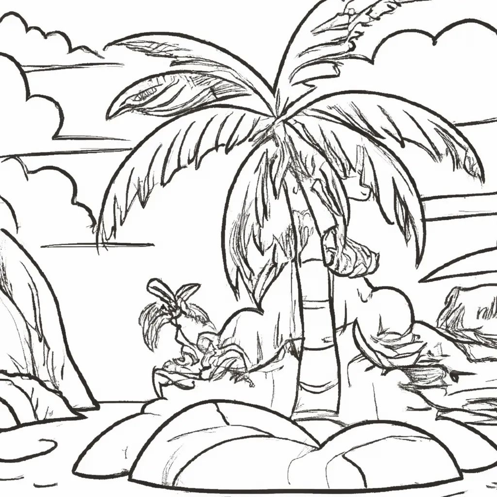 beleza ilhas paradisiacas desenhos imprimir pintar 10