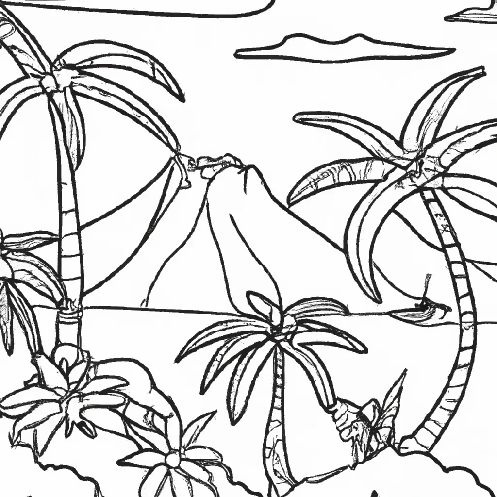 beleza ilhas paradisiacas desenhos imprimir pintar 12
