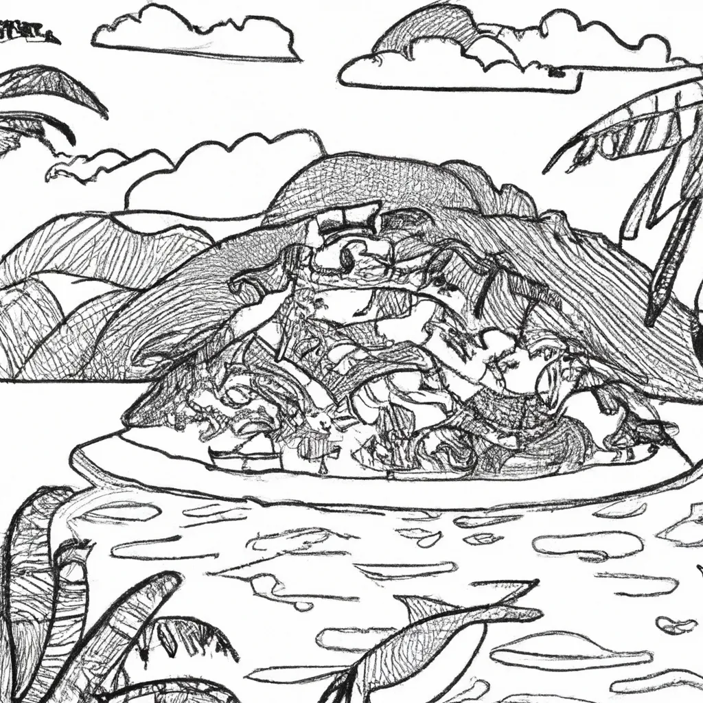 beleza ilhas paradisiacas desenhos imprimir pintar 14