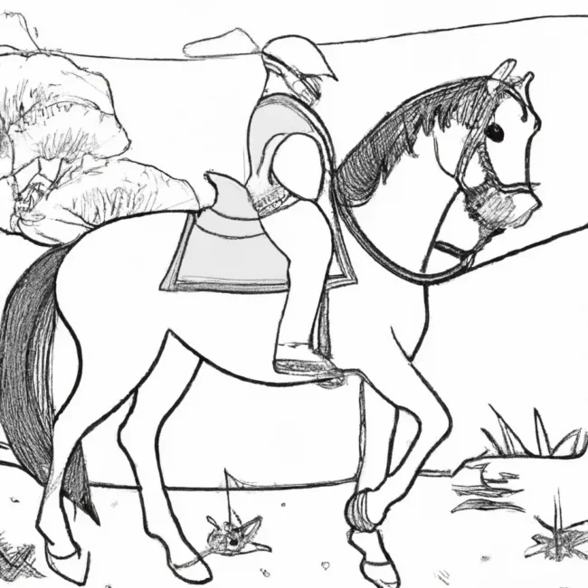 desenhos passeios cavalo imprimir pintar