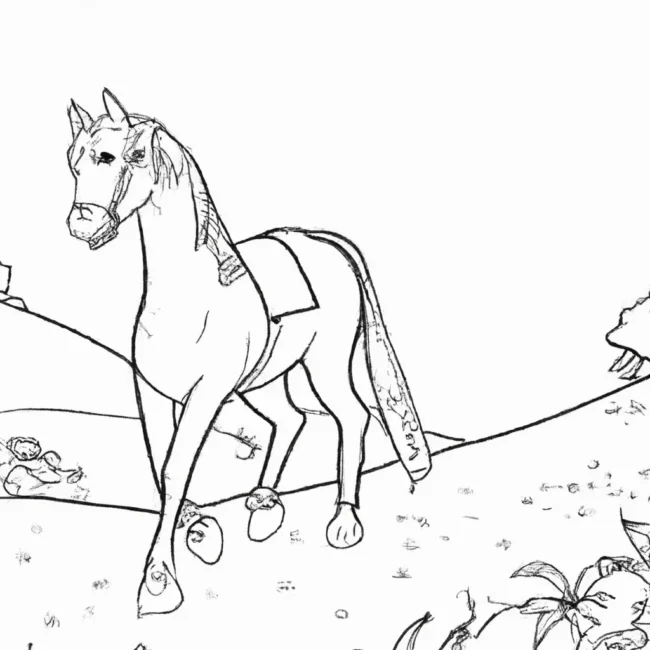 desenhos passeios cavalo imprimir pintar 1