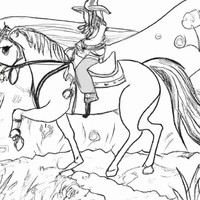 desenhos passeios cavalo imprimir pintar 3