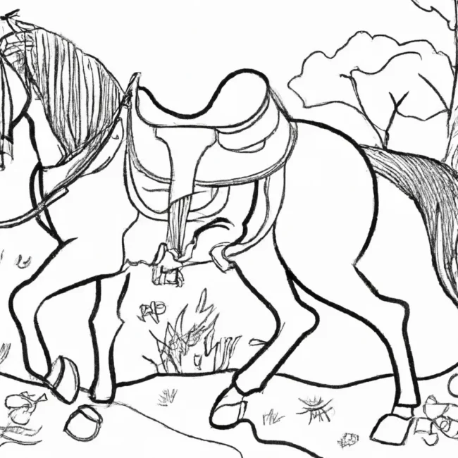 desenhos passeios cavalo imprimir pintar 4