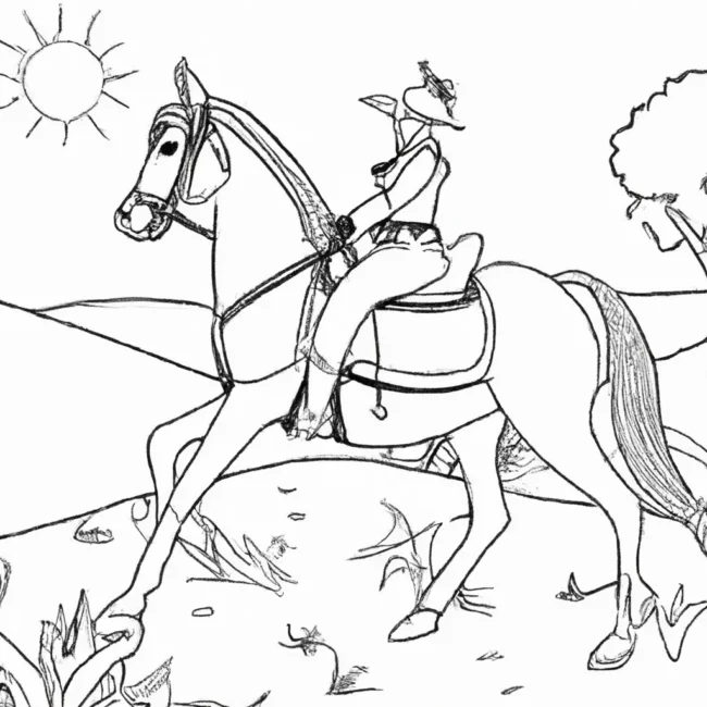 desenhos passeios cavalo imprimir pintar 5