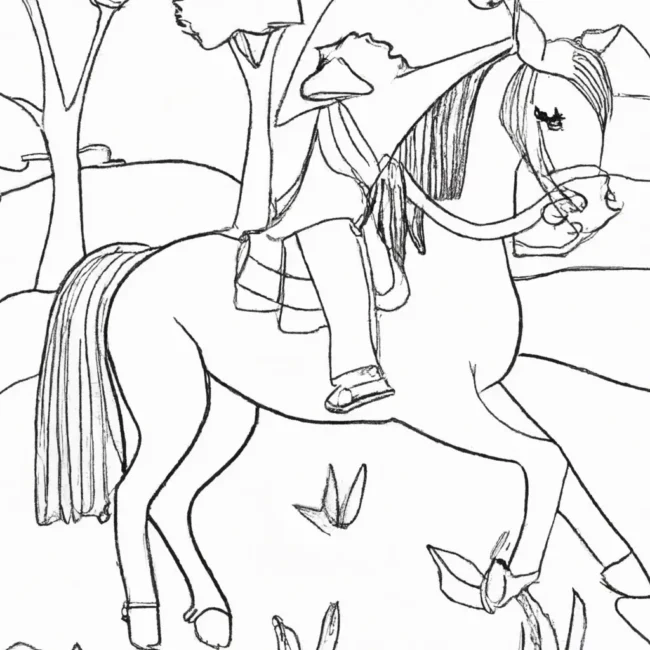 desenhos passeios cavalo imprimir pintar 6
