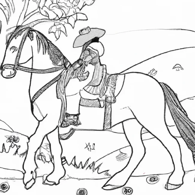 desenhos passeios cavalo imprimir pintar 7