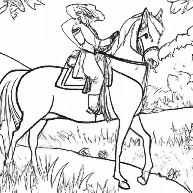 desenhos passeios cavalo imprimir pintar 8