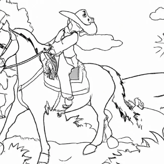 desenhos passeios cavalo imprimir pintar 9