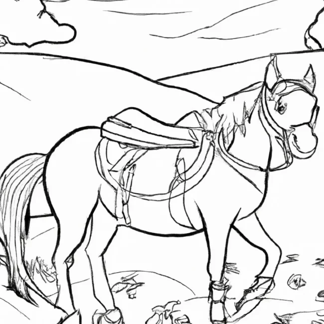 desenhos passeios cavalo imprimir pintar 10