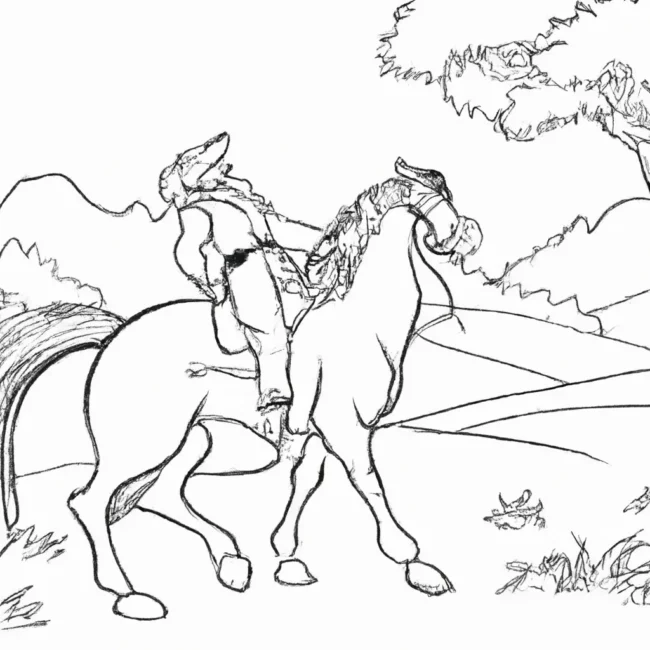 desenhos passeios cavalo imprimir pintar 11