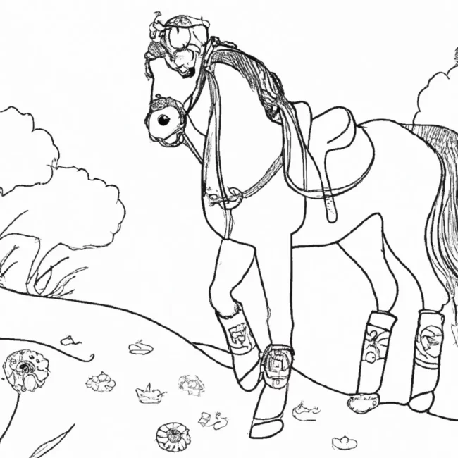 desenhos passeios cavalo imprimir pintar 12