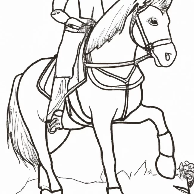 desenhos passeios cavalo imprimir pintar 14