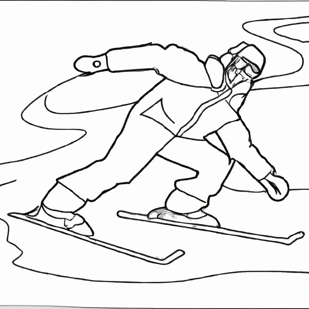desenhos esqui neve imprimir pintar 2