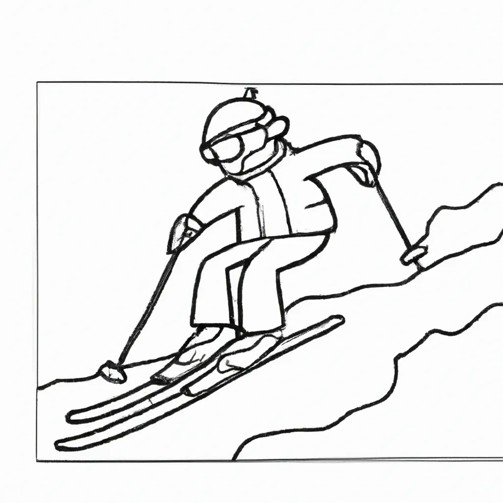 desenhos esqui neve imprimir pintar 3
